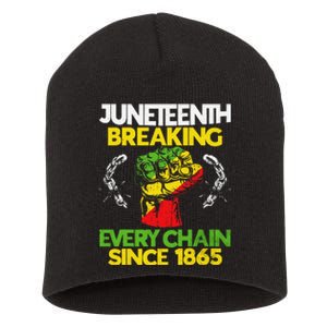 Juneteenth Breaking Every Chain Since 1865 African American Short Acrylic Beanie