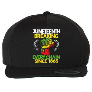 Juneteenth Breaking Every Chain Since 1865 African American Wool Snapback Cap