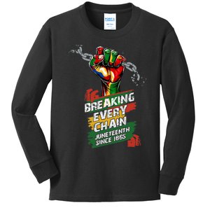 Juneteenth Breaking Every Chain Since 1865 Men Women Kids Long Sleeve Shirt