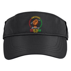 Juneteenth Breaking Every Chain Since 1865 Adult Drive Performance Visor