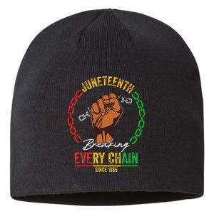 Juneteenth Breaking Every Chain Since 1865 Sustainable Beanie