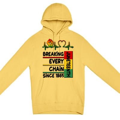 Juneteenth Breaking Every Chain Since 1865 Premium Pullover Hoodie