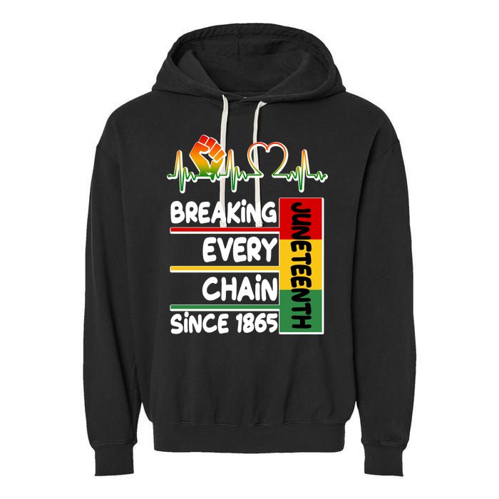 Juneteenth Breaking Every Chain Since 1865 Garment-Dyed Fleece Hoodie