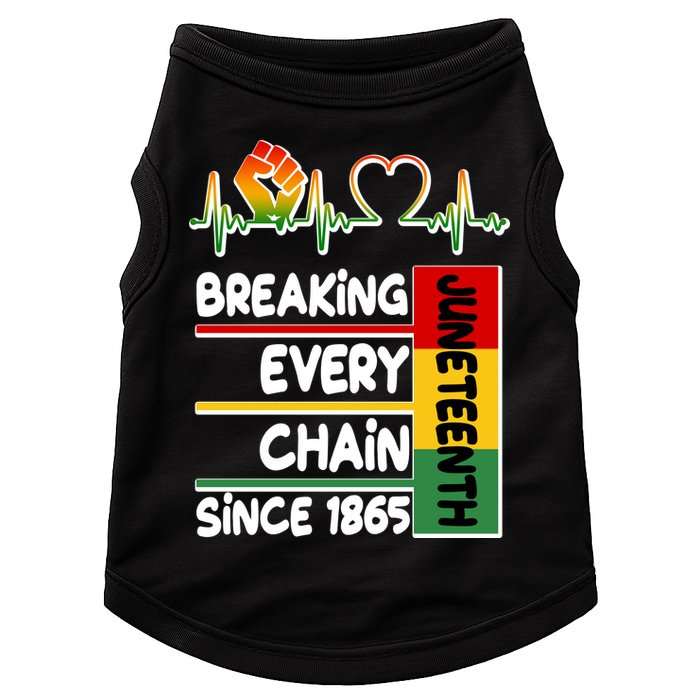 Juneteenth Breaking Every Chain Since 1865 Doggie Tank