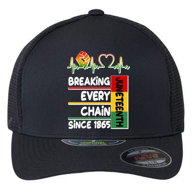 Juneteenth Breaking Every Chain Since 1865 Flexfit Unipanel Trucker Cap