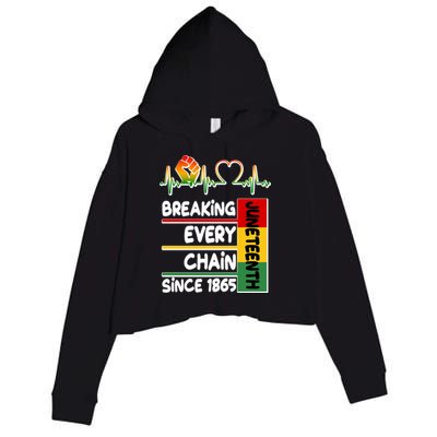 Juneteenth Breaking Every Chain Since 1865 Crop Fleece Hoodie