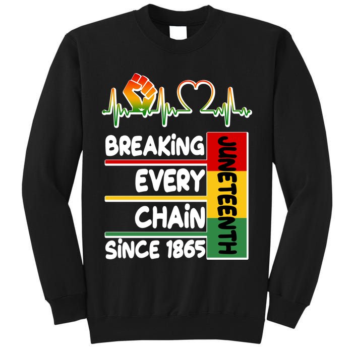 Juneteenth Breaking Every Chain Since 1865 Tall Sweatshirt