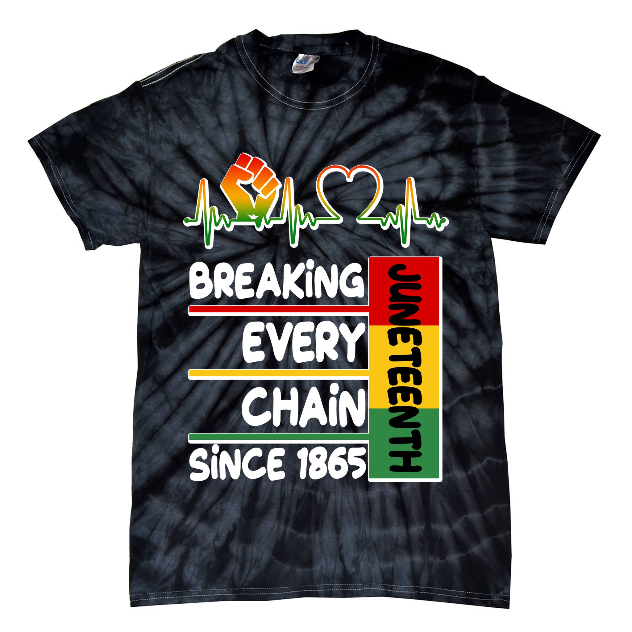 Juneteenth Breaking Every Chain Since 1865 Tie-Dye T-Shirt