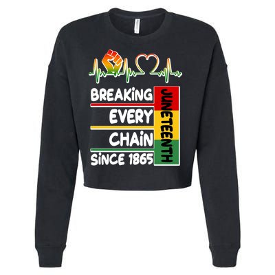 Juneteenth Breaking Every Chain Since 1865 Cropped Pullover Crew