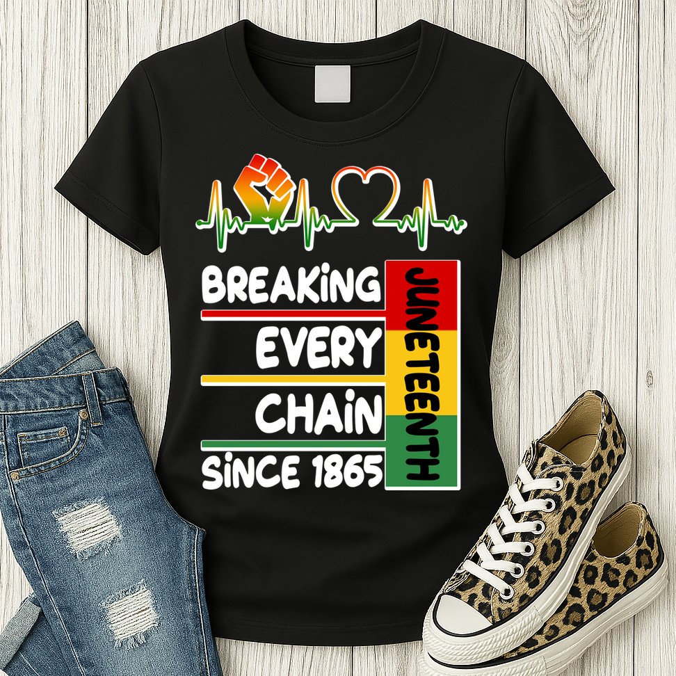 Juneteenth Breaking Every Chain Since 1865 Womens T-Shirt
