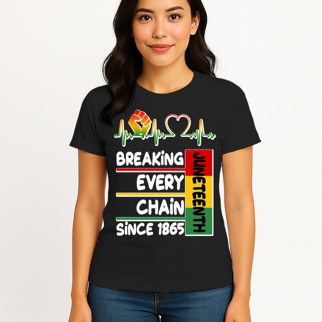 Juneteenth Breaking Every Chain Since 1865 Womens T-Shirt
