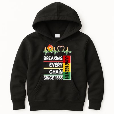 Juneteenth Breaking Every Chain Since 1865 Kids Hoodie