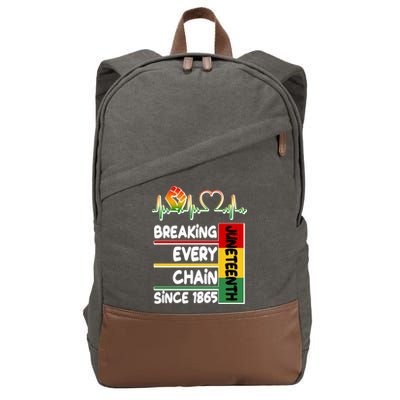 Juneteenth Breaking Every Chain Since 1865 Cotton Canvas Backpack