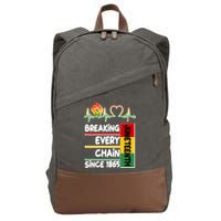 Juneteenth Breaking Every Chain Since 1865 Cotton Canvas Backpack