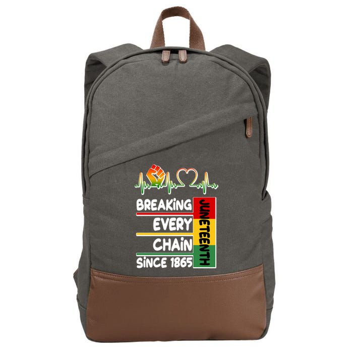Juneteenth Breaking Every Chain Since 1865 Cotton Canvas Backpack