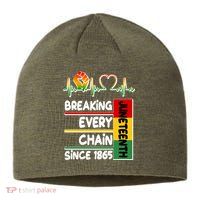 Juneteenth Breaking Every Chain Since 1865 Sustainable Beanie