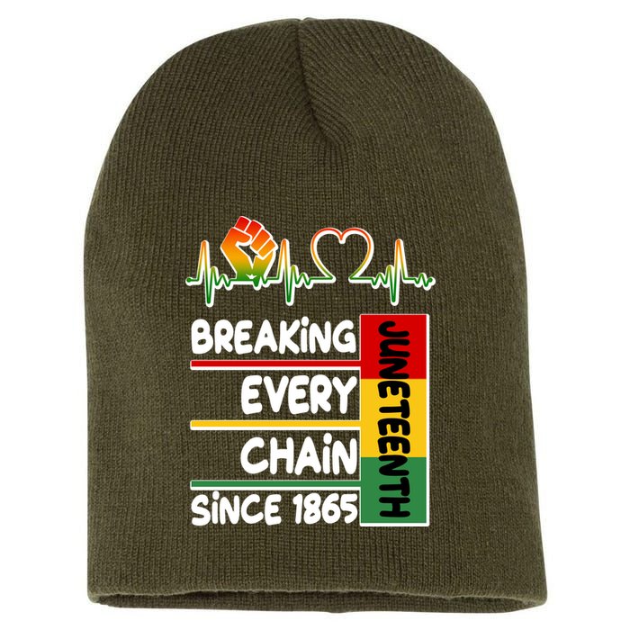 Juneteenth Breaking Every Chain Since 1865 Short Acrylic Beanie