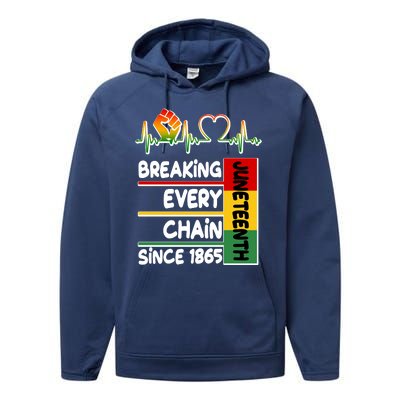 Juneteenth Breaking Every Chain Since 1865 Performance Fleece Hoodie