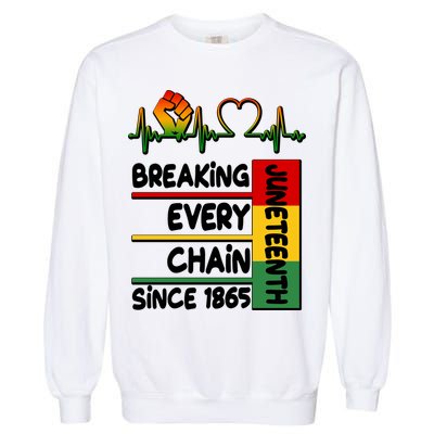 Juneteenth Breaking Every Chain Since 1865 Garment-Dyed Sweatshirt