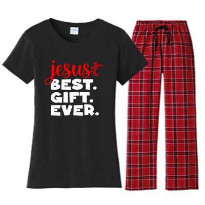 Jesus Best Ever Christian Humor Christmas Season Lover Women's Flannel Pajama Set