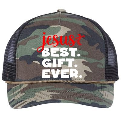 Jesus Best Ever Christian Humor Christmas Season Lover Retro Rope Trucker Hat Cap