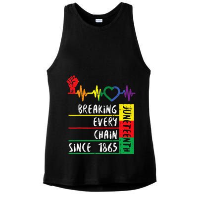 Juneteenth Breaking Every Chain Since 1865 Ladies PosiCharge Tri-Blend Wicking Tank