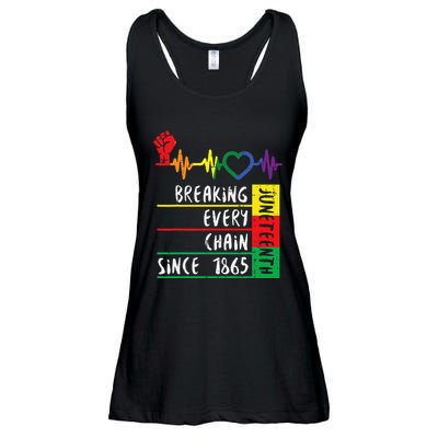 Juneteenth Breaking Every Chain Since 1865 Ladies Essential Flowy Tank