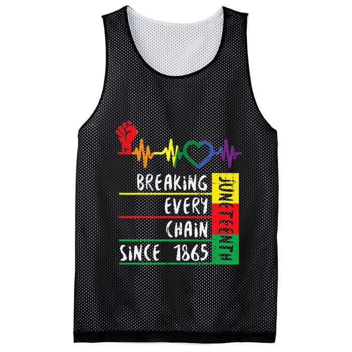 Juneteenth Breaking Every Chain Since 1865 Mesh Reversible Basketball Jersey Tank