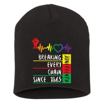 Juneteenth Breaking Every Chain Since 1865 Short Acrylic Beanie