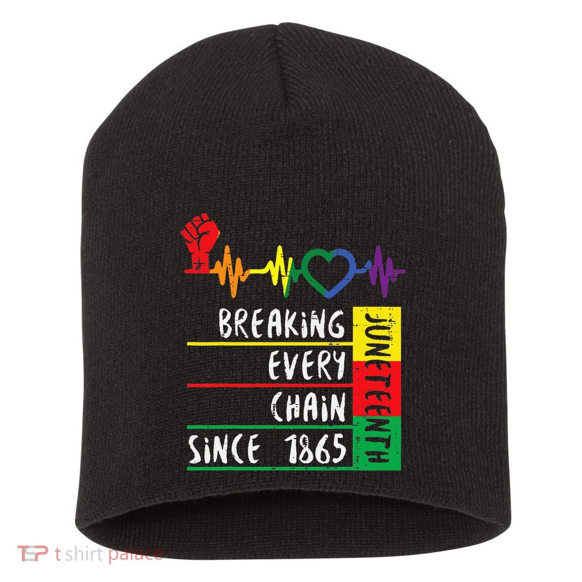 Juneteenth Breaking Every Chain Since 1865 Short Acrylic Beanie