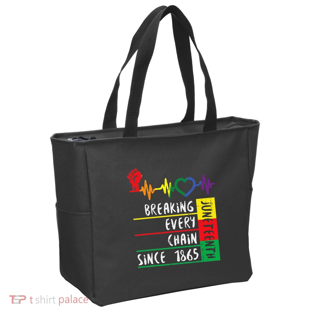 Juneteenth Breaking Every Chain Since 1865 Zip Tote Bag