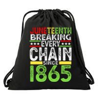 Juneteenth Breaking Every Chain Since 1865 Proud Afro Black Drawstring Bag