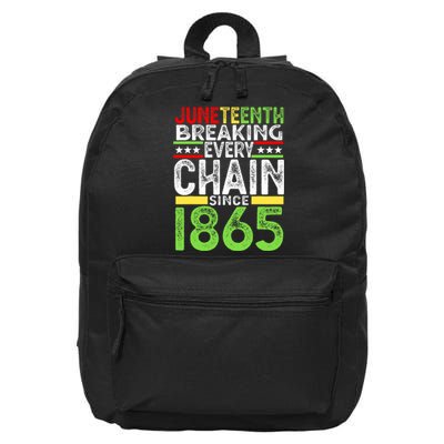 Juneteenth Breaking Every Chain Since 1865 Proud Afro Black 16 in Basic Backpack