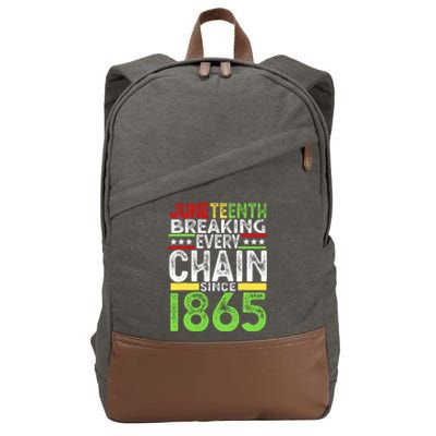 Juneteenth Breaking Every Chain Since 1865 Proud Afro Black Cotton Canvas Backpack