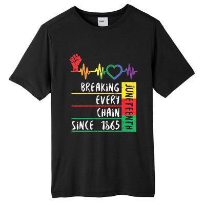 Juneteenth Breaking Every Chain Since 1865 Tall Fusion ChromaSoft Performance T-Shirt