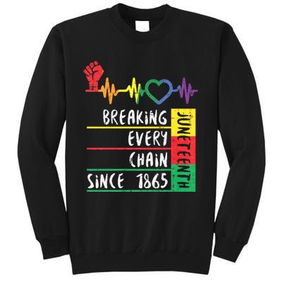 Juneteenth Breaking Every Chain Since 1865 Tall Sweatshirt