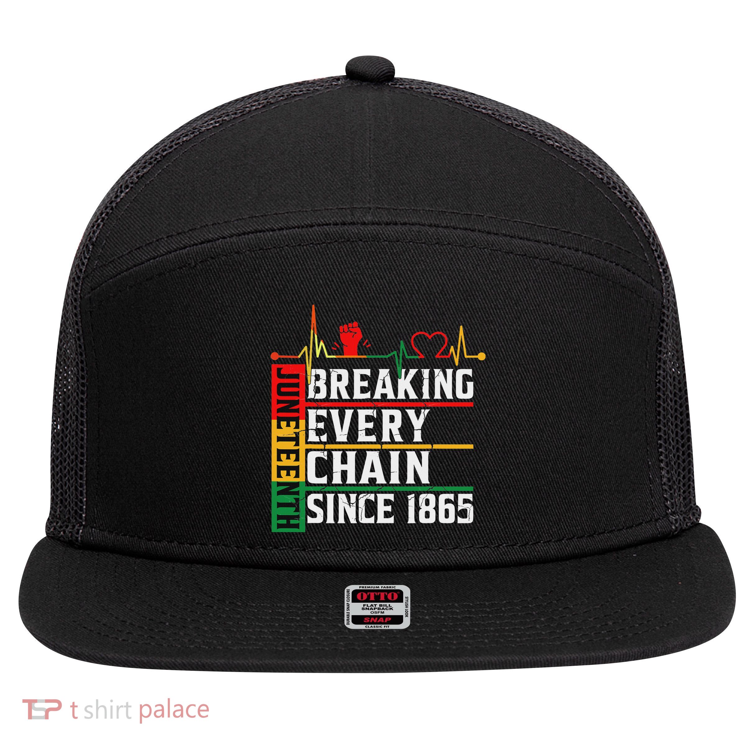 Junenth Breaking Every Chain Since 1865 Freedom Women 7 Panel Mesh Trucker Snapback Hat
