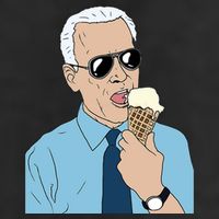 Joe Biden Eating Ice Cream 7 Panel Mesh Trucker Snapback Hat