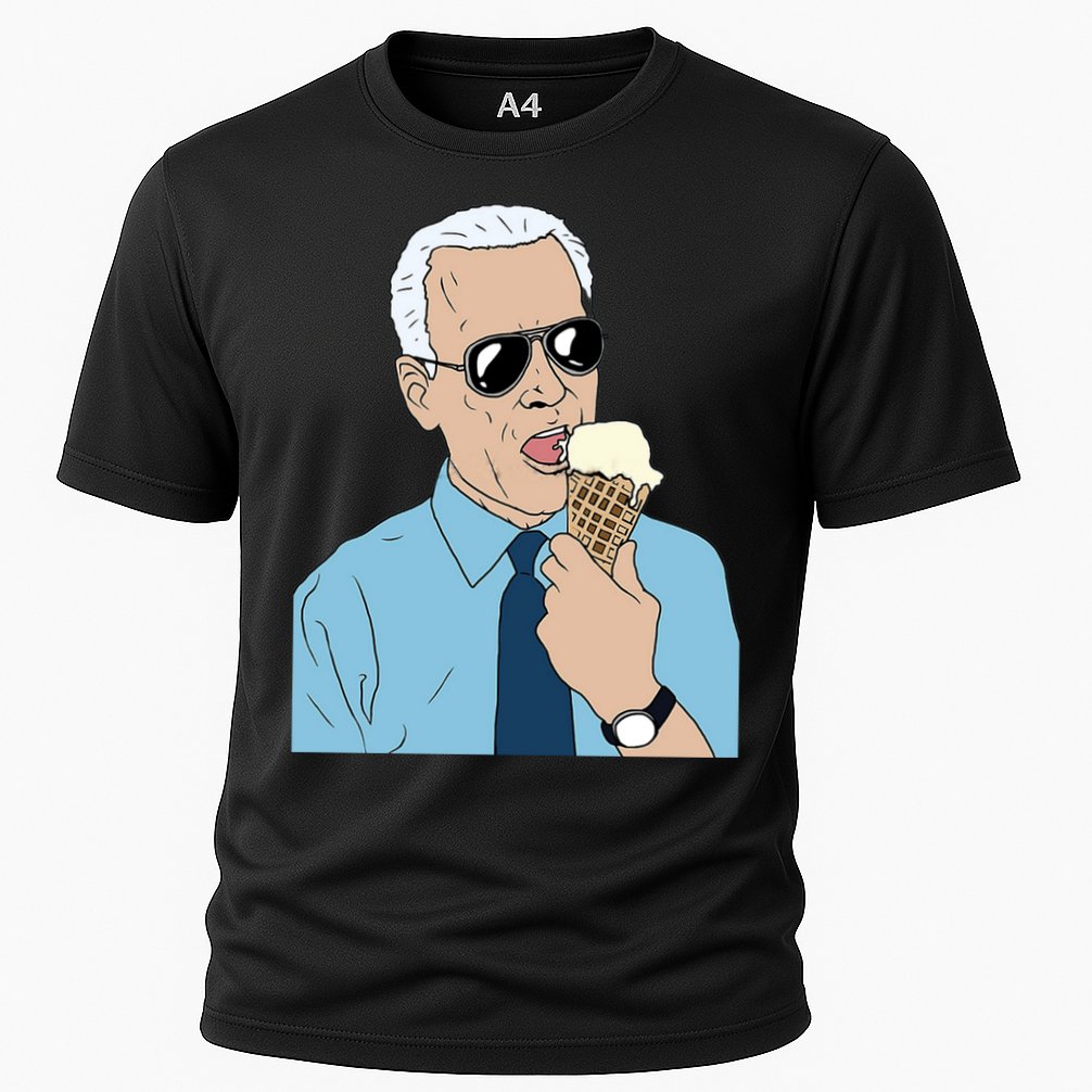Joe Biden Eating Ice Cream Cooling Performance Crew T-Shirt