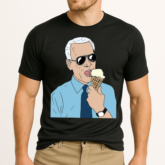 Joe Biden Eating Ice Cream Cooling Performance Crew T-Shirt