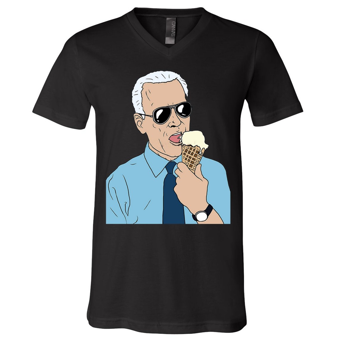 Joe Biden Eating Ice Cream V-Neck T-Shirt