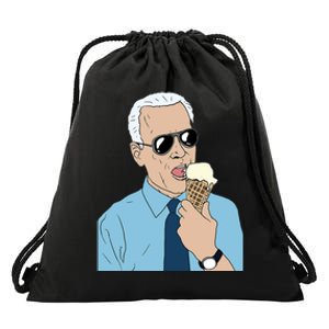 Joe Biden Eating Ice Cream Drawstring Bag