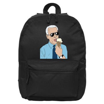 Joe Biden Eating Ice Cream 16 in Basic Backpack