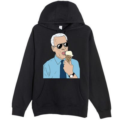 Joe Biden Eating Ice Cream Premium Pullover Hoodie