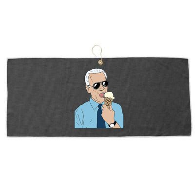 Joe Biden Eating Ice Cream Large Microfiber Waffle Golf Towel