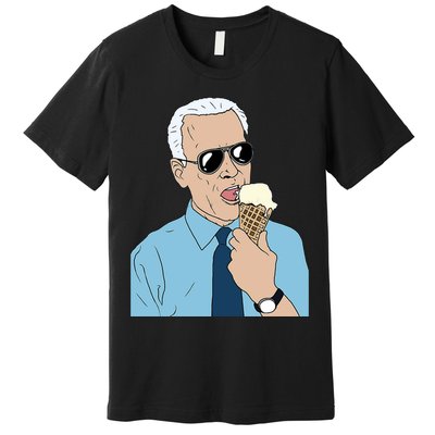 Joe Biden Eating Ice Cream Premium T-Shirt