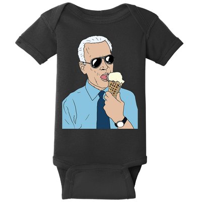 Joe Biden Eating Ice Cream Baby Bodysuit