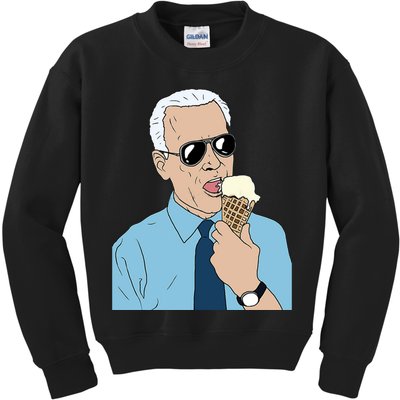 Joe Biden Eating Ice Cream Kids Sweatshirt