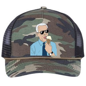 Joe Biden Eating Ice Cream Retro Rope Trucker Hat Cap