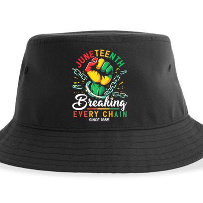 Juneteenth Breaking Every Chain Since 1865 African American Freedom Sustainable Bucket Hat